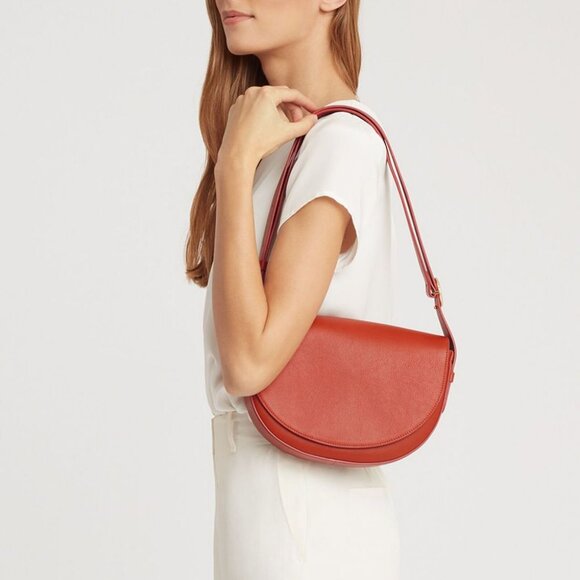 Cuyana Half Moon Shoulder Bag, Blood Orange - Picture 2 of 12